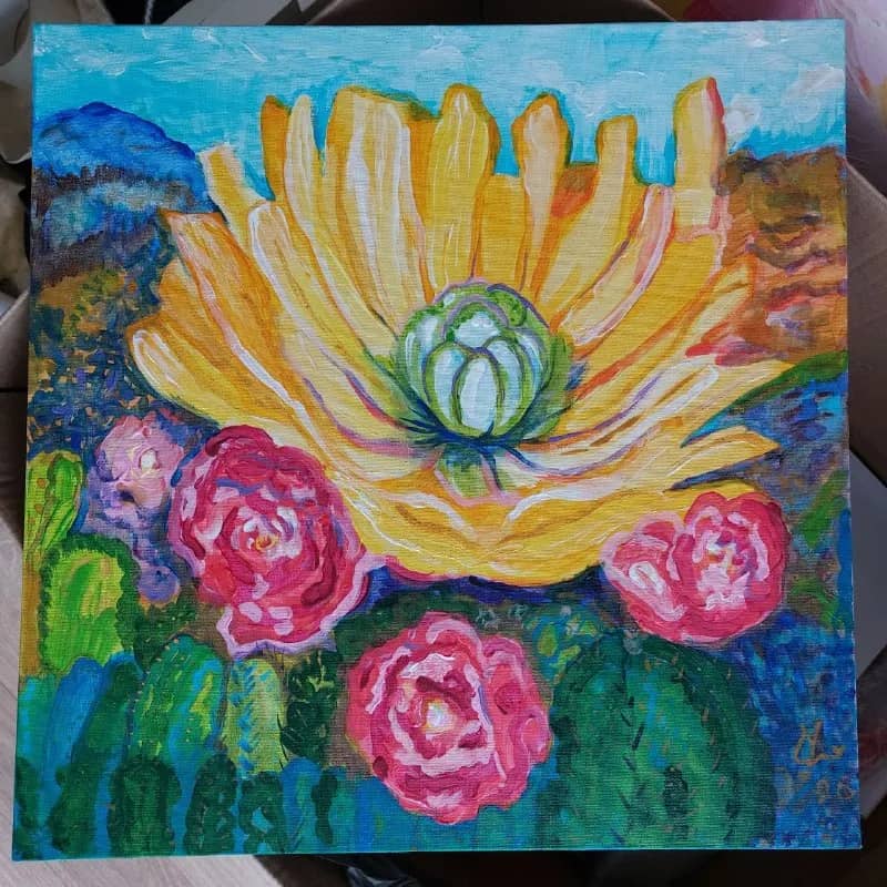 Картина холст на картоне, акрил 40x40 см — Батуми — 80 ₾