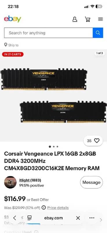 Corsair Vengeance LPX DDR4. — Батуми