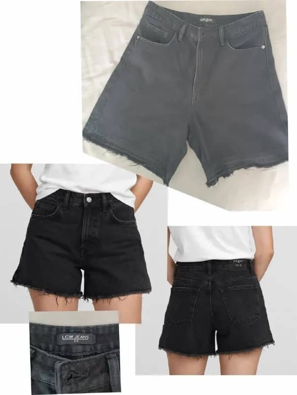 1. Продаю черные джинсовые шорты LCW JEANS — размер 28 с рваным низом — Батуми — 8 ₾