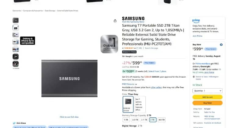 Samsung на 2 тб — Тбилиси — 1 000 ₾