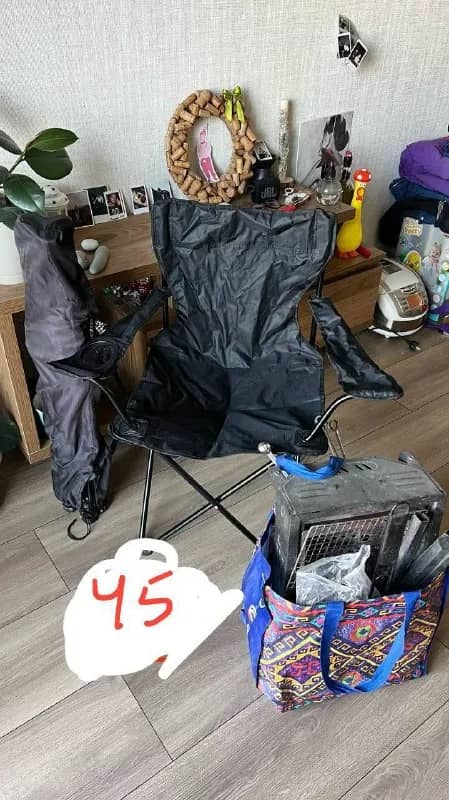 2 раскладных стулья походных (складываются, чтобы носить через плечо) + мангал в подарок — Тбилиси