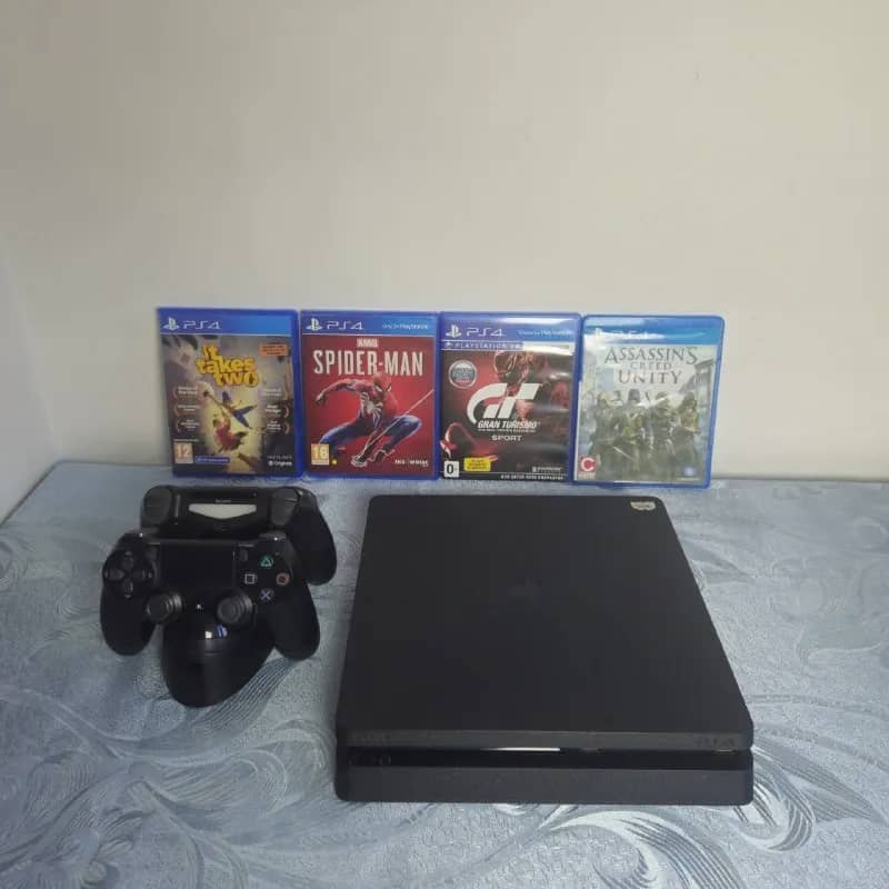 playstation 4 slim. 380 Лар только консоль, проведена чистка и заменена термопаста на фазовый пере — Тбилиси — 380 ₾