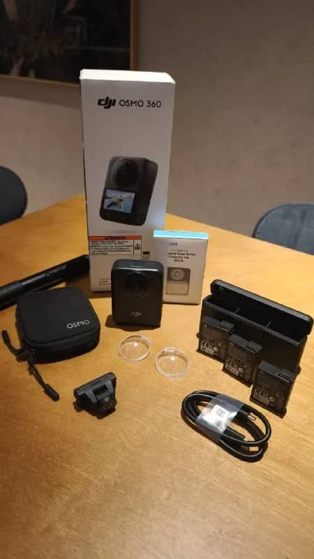 DJI Osmo 360 (в комплектации Adventure Combo, 3 батареи) + защитные линзы — Тбилиси — 1 650 ₾