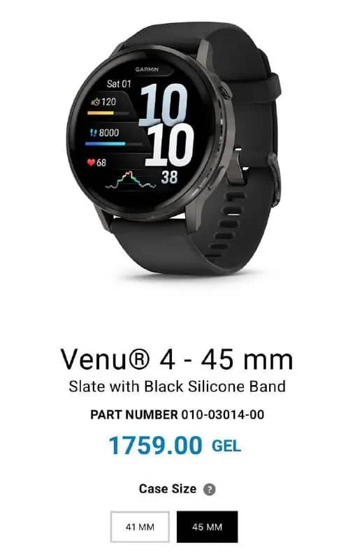 Garmin Venu 4 новые 45 mm, точно такие как на фото — Тбилиси — 1 500 ₾