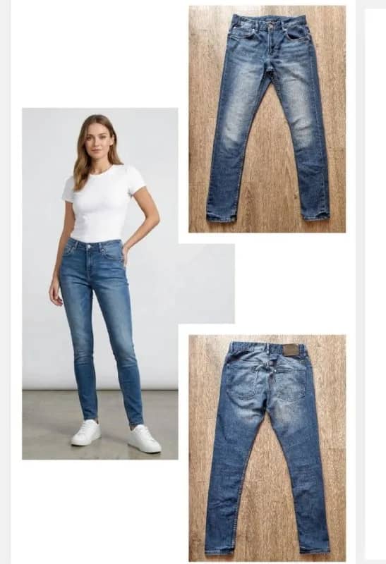 skinny jeans размер S, замеры: пояс 36 см, внешний шов 94 см, шаг (внутренний шов) 71 см. Состояние — Тбилиси — 10 ₾