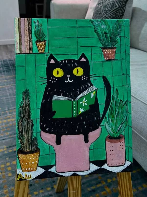 30/40. «Котэ на унитазе» для интерьера туалета самое то! 😉Цена 50 лари — Батуми — 50 ₾