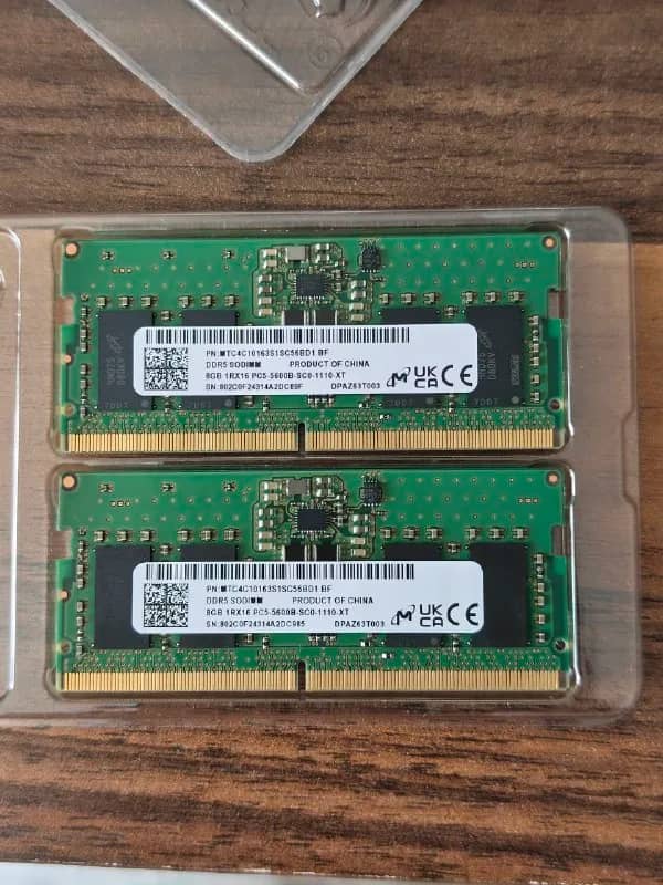 DDR5 SODIMM 5600 2×8Gb 1RX16 OEM, две планки. м. Театр Ахметели. 200 лари за две планки. — Тбилиси — 200 ₾