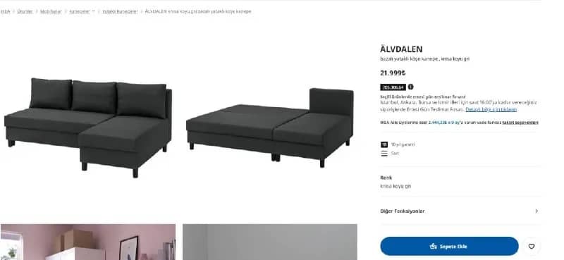IKEA ALVDALEN раскладной. Все подушки в комплекте, состояние хорошее. Цена 10.000, торг возможен. Са — Стамбул