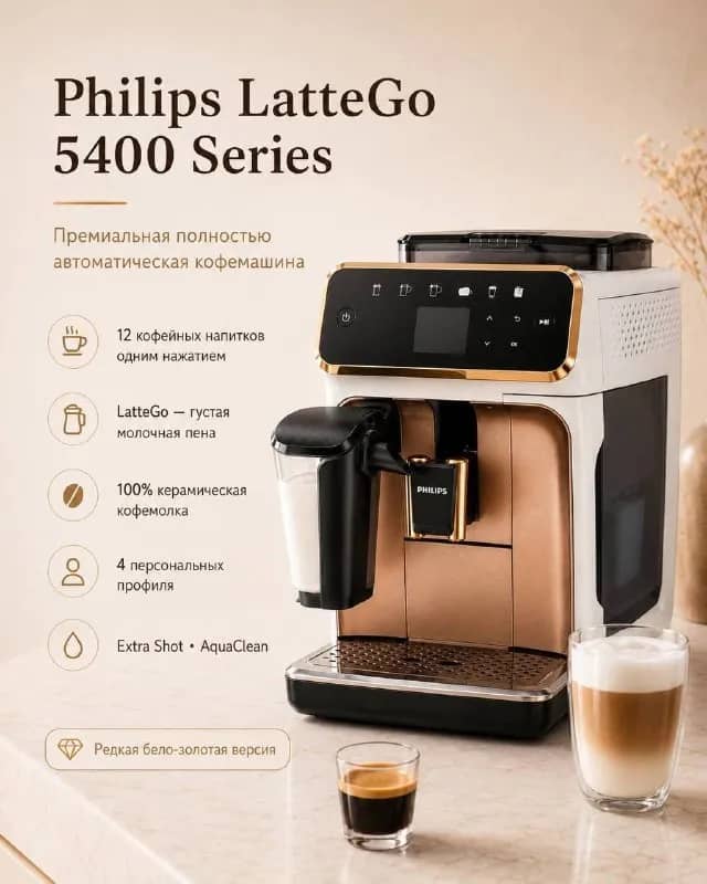 Philips LatteGo 5400 Series EP5443/70 (оригинал) полностью автоматическая кофемашина — Анталия — 22 000 ₺