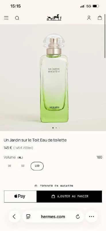 Hermes un jardin sur le toit, оригинал, коробка не сохранилась, почти не использованы. 100ml — Тбилиси — 150 ₾