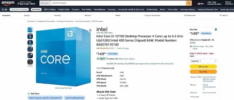 Intel Core i3-10100 10th Gen + ASUS PRIME H510M-K R2.0 NVMe M2 Slot PCIe 4.0 + DeepCool Box Cooler — Ереван — 39 000 ֏