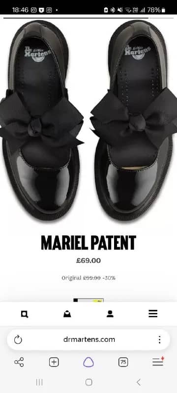 Dr.Martens, модель Mariel Patent (а-ля мэри джейн). Размер 38-40. — Батуми — 10 ₾