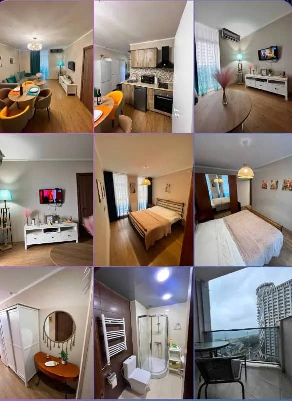 2 комнатная квартира, в доме премиум класса Towers, район ТЦ Гранд Молл, море через дорогу 🥰 — Батуми