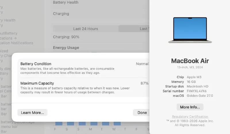 MacBook Air M3 13» — 16 GB / 512 GB — Тбилиси — 950 ₾