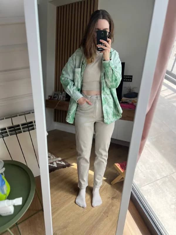 H&M джинсовая. Ручной кастом Тай дай. Размер М. 20 лари — Тбилиси — 20 ₾