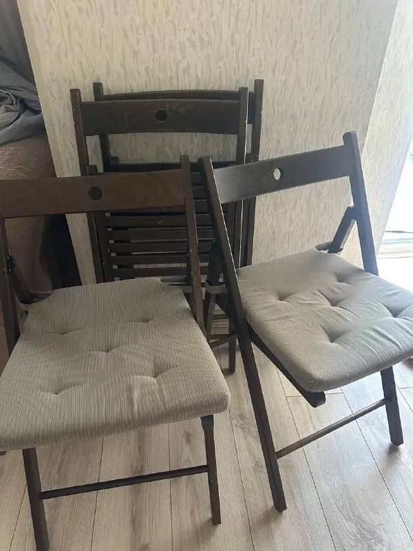 4 складных стула из Икеи с подушками — Тбилиси — 50 ₾