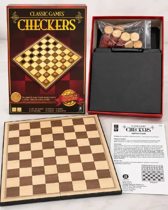 Classic Games Checkers. Ни разу не играли, только открывал коробку, чтобы показать комплект. Всё в и — Тбилиси — 30 ₾