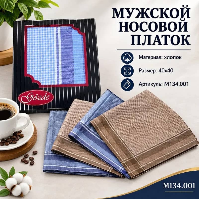 Мужской носовой платок хлопок 40×40 — Стамбул — 1 $