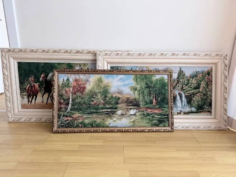 Тканные гобелены в багете 3 шт — Батуми — 100 ₾