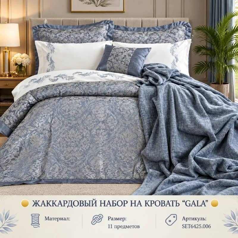 ЖАККАРДОВЫЙ НАБОР НА КРОВАТЬ ''GALA'' 🟡 — Стамбул — 183 $