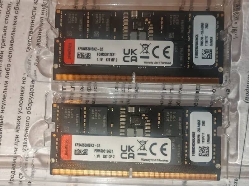 Продаю оперативную память Kingston Fury Impact ddr5 so-dimm 4800 mhz 2×16 gb. Тайминги CL 38. Не под — Батуми