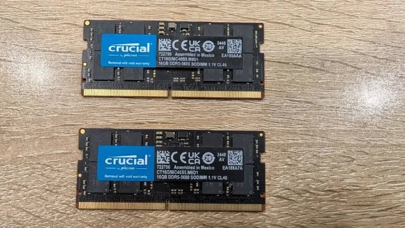 SODIMM DDR 5-5600, Crucial, 32 Gb (2×16). Оперативка для ноутбука, почти новая. 180000. — Ереван