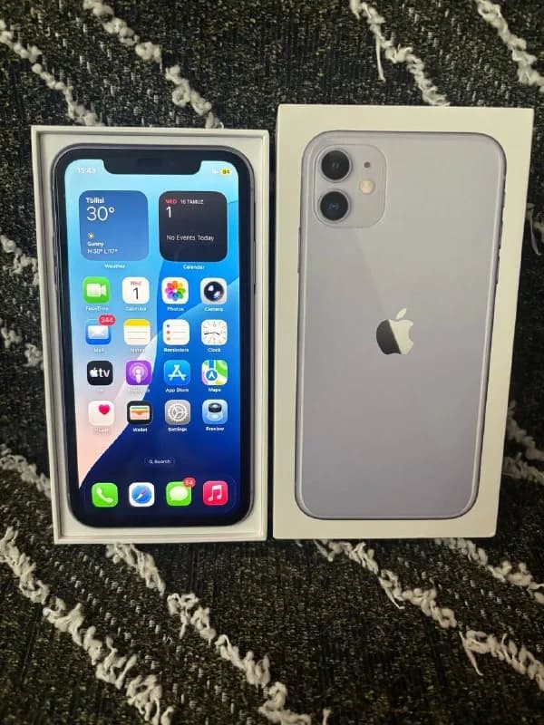 iPhone 11 purple 256Gb в отличном состоянии. Все запчасти оригинальные. В ремонте не был. Все фун — Тбилиси — 350 ₾