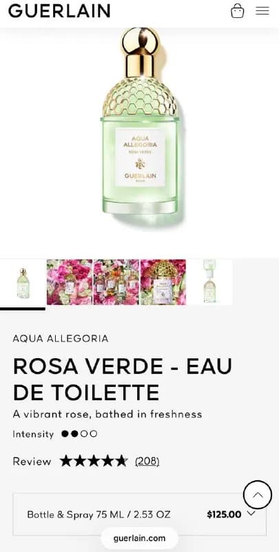 Guerlain Aqua Allegoria Rosa Verde, 75 мл — Батуми — 240 ₾