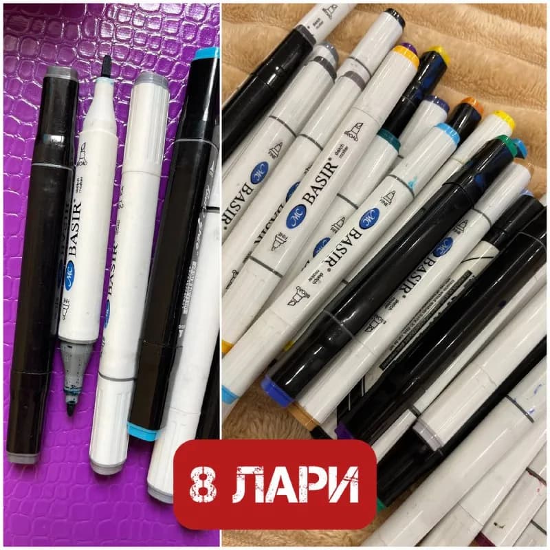 32 маркера для рисования. Все двусторонние (тонкий и широкий маркер) — Тбилиси — 8 ₾