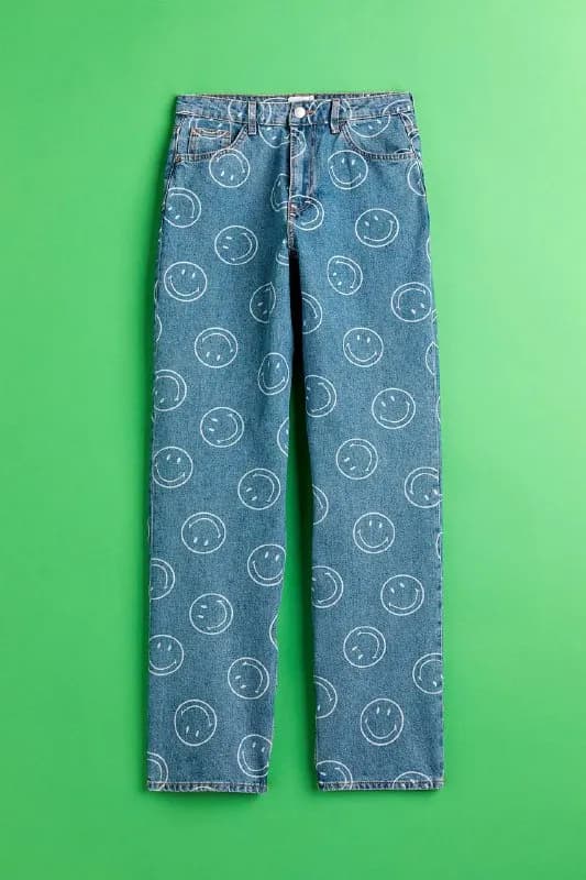 wide leg штаны / джинсы в коллаборации H&M x SMILEY. — Тбилиси — 60 ₾