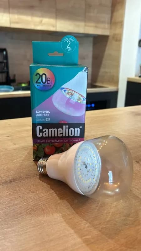 1 Фитолампа для растений Camelion, цоколь E27, мощность 20 Вт. Состояние 9/10. 💵 Цена: 10 лари. — Тбилиси — 10 ₾