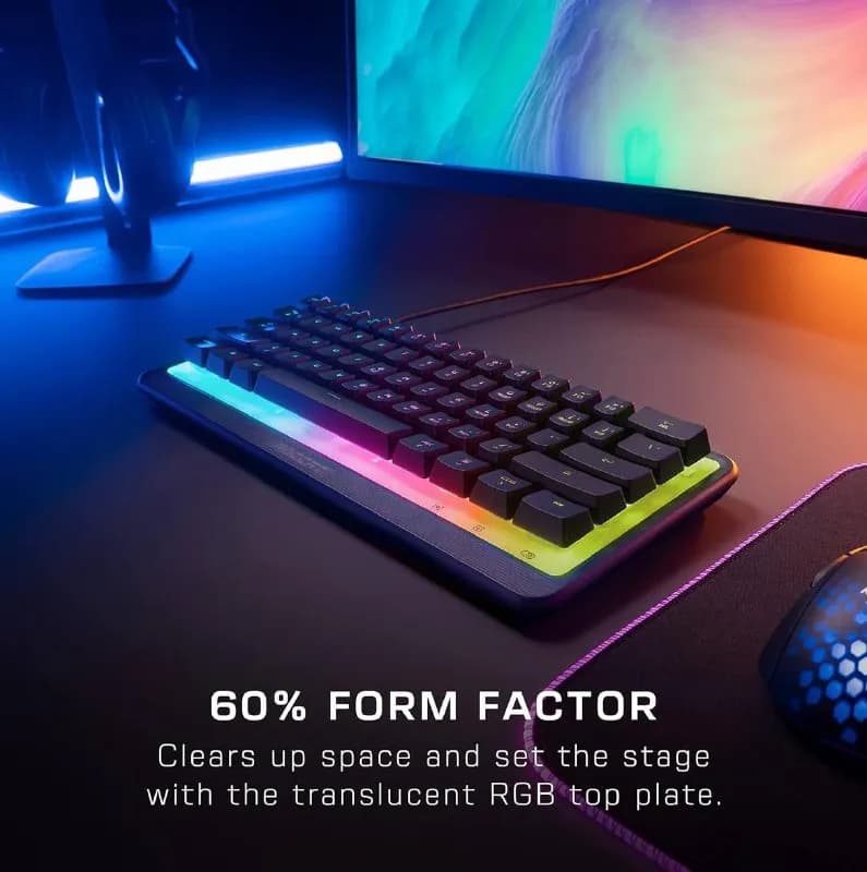 ROCCAT Magma Mini — 60% RGB Gaming Keyboard with 5 Programmable Lighting Zones, Membrane Key switche — Тбилиси