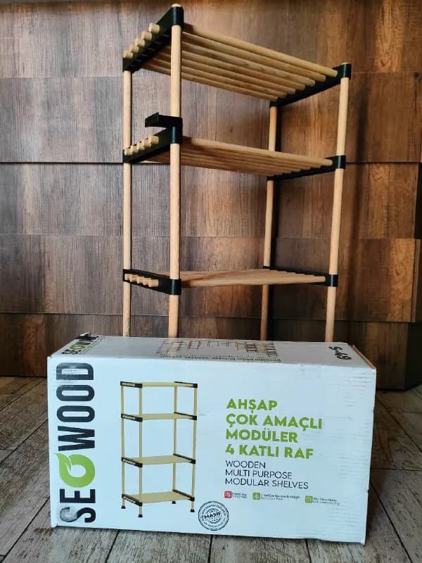 WOODEN MULTI PURPOSE MODULAR SHELVES, в идеальном состоянии. — Тбилиси — 30 ₾