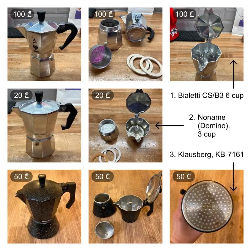 1. Bialetti CS/B3 на 6 чашек. Практически новая, использовал раз 6. В комплекте запасные уплотнители — Тбилиси — 100 ₾