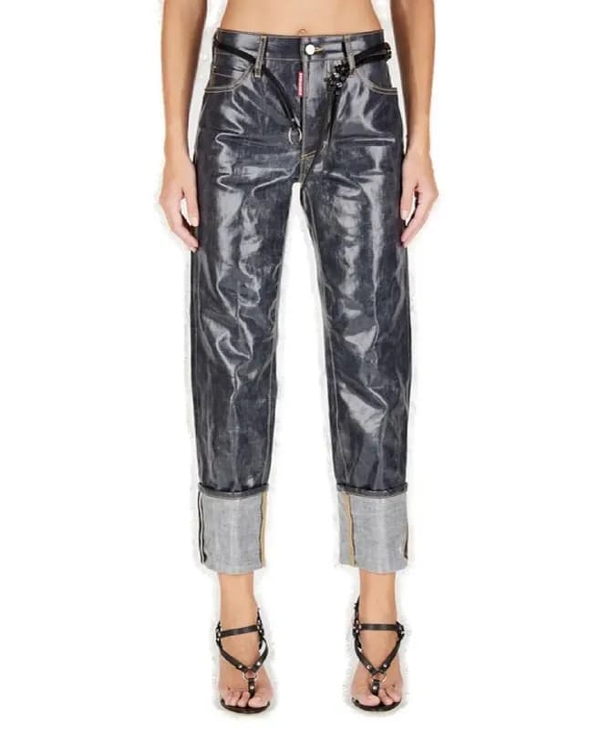 dsquared2 logo printed laminated finish jeans — Тбилиси — 650 ₾