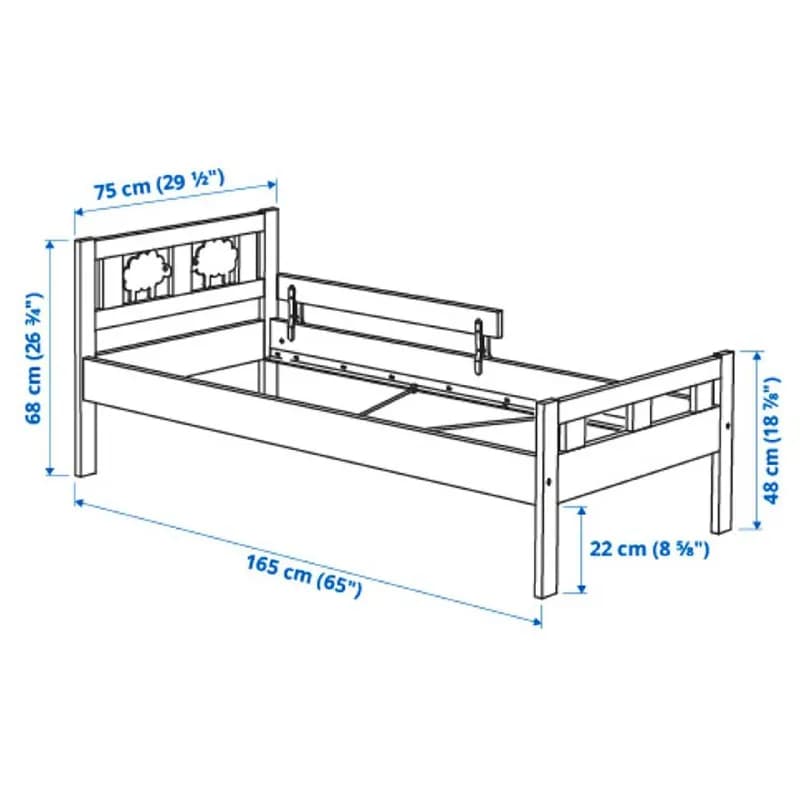 IKEA KRITTER, 160×70 см с матрацем в комплекте. Состояние идеальное. Матрац с чехлом (снимается и — Тбилиси — 180 ₾