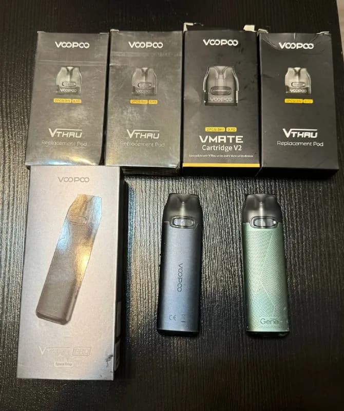 1. Два пода (вейп, электронная сигарета) Voopoo vthu pro + 8 новых картриджей — 150 лари — Тбилиси — 100 ₾