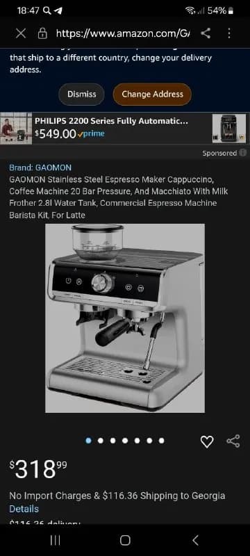 Espresso Machine, 20 Bar Professional Coffee Maker with Grinder and Milk Frother Steam Wand — Тбилиси — 600 ₾