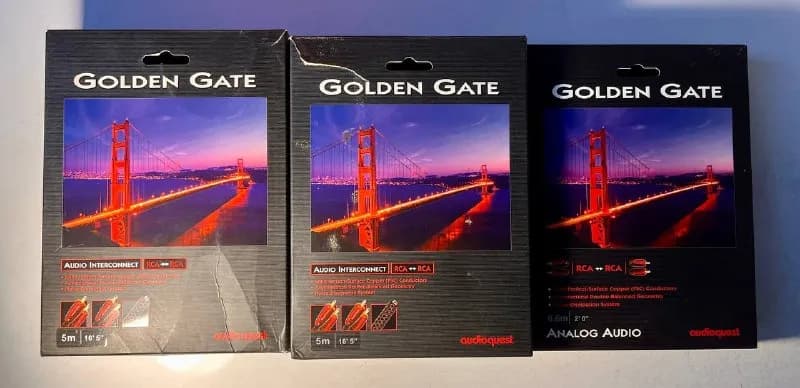 AudioQuest RCA на RCA. Серия Golden Gate. Кабели аудиофильские, высочайшего качества, с позолотой со — Тбилиси — 250 ₾