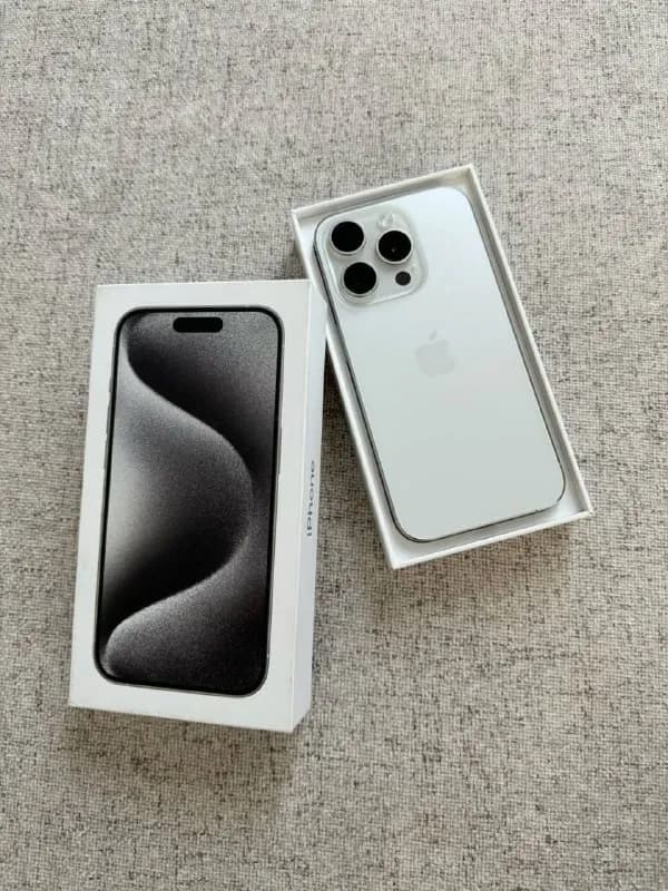 iPhone 15 Pro в белом цвете, телефон использовался всего 2 месяца, очень аккуратно и редко, состояни — Тбилиси — 2 200 ₾