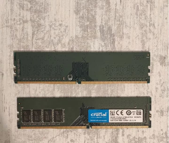 Crucial CT8G4DFS8266, набор на 16 GB (2×8 GB), DDR4, 2666 MHz, CL19. ПРОДАНО — Тбилиси — 250 ₾