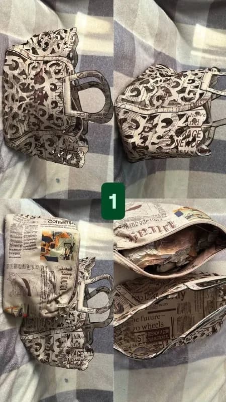 1. Сумка с принтом газеты: ширина 46 см, длина 22 см. — Тбилиси — 90 ₾