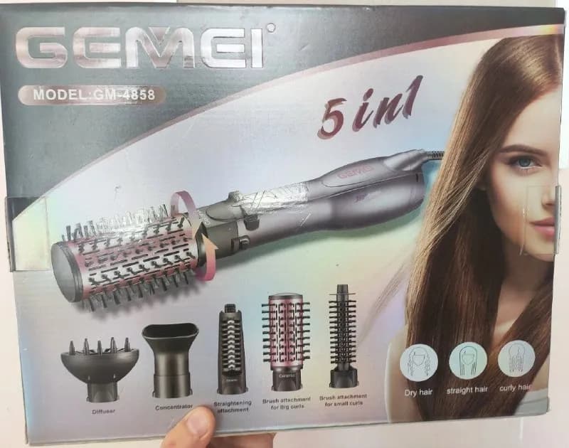Gemei GM4854 многофункциональный фен, выпрямитель, стайлер, плойка, брашинг 5 в 1. — Тбилиси — 40 ₾