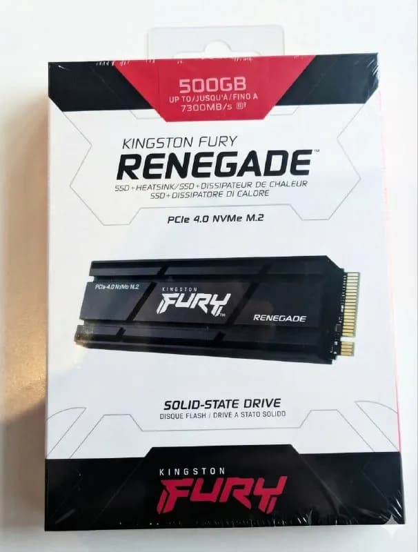 SSD с интерфейсом PCIe 4.0 на рынке — Kingston FURY Renegade объемом 500 ГБ. Это флагманская модель — Тбилиси — 500 ₾