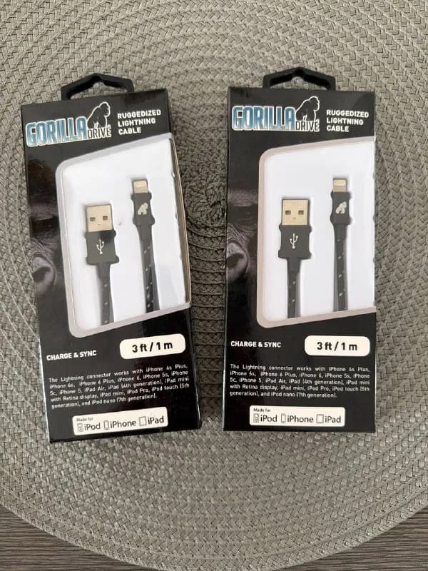 Gorilla Drive Ruggedized Lightning Cable (USB-A → Lightning), 1 м — новый — Батуми — 25 ₾