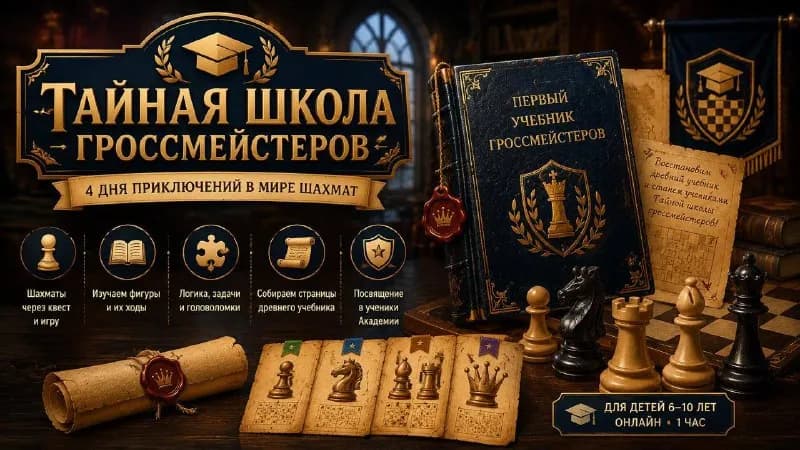 6–10 лет в онлайн-шахматный лагерь! ♟🎓✨ — Батуми