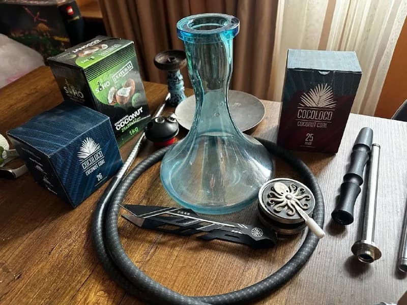 DSH Eco), роскошная чаша фаннел, модные щипцы и каллауд + уголь + оставшиеся табаки (двойного яблочк — Тбилиси — 200 ₾