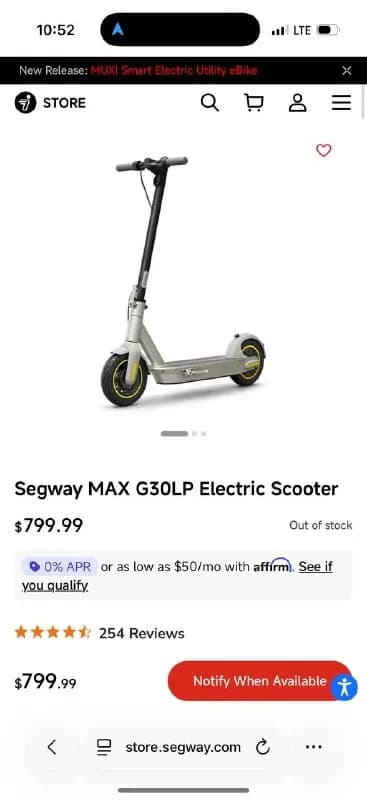 Segway MAX G3OLP — Тбилиси — 900 ₾