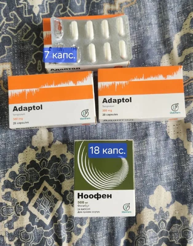 Adaptol упаковка 1 стоит 10 лари. (7 капсул в подарок) И Noofen 500mg за 30 лари (не хватает 6 капсул — Тбилиси — 10 ₾