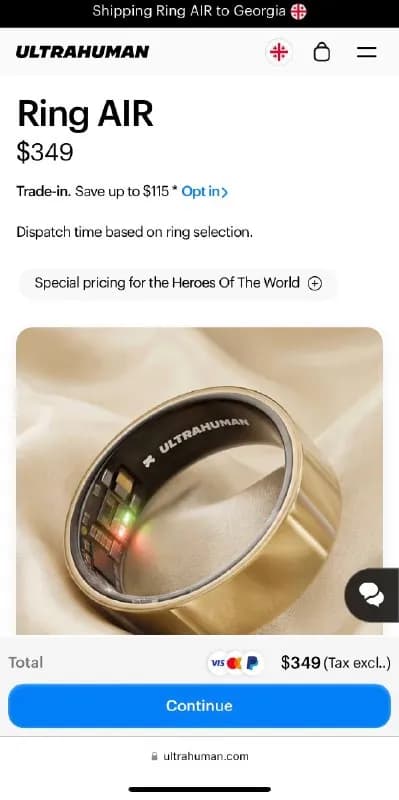 Ultrahuman Ring Air» — Тбилиси — 300 $